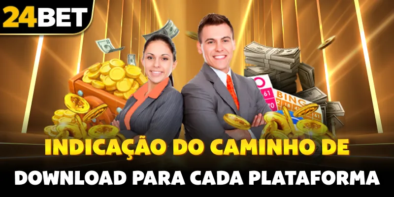 Indicação do caminho de download para cada plataforma