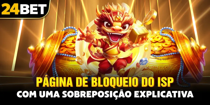 Página de bloqueio do ISP com uma sobreposição explicativa