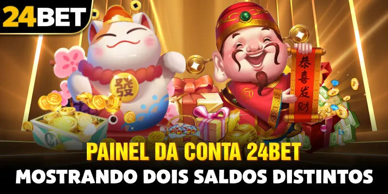 painel da conta 24bet mostrando dois saldos distintos