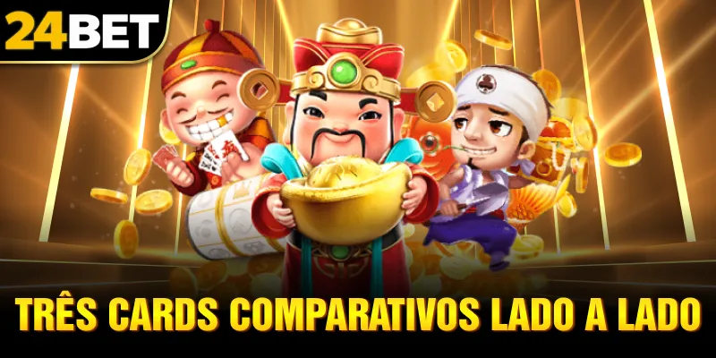 três cards comparativos lado a lado